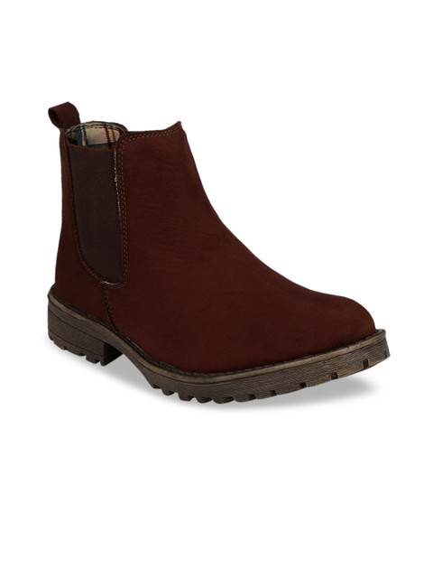 

Eego Italy Men Tan Brown Solid Synthetic High-Top Flat Boots