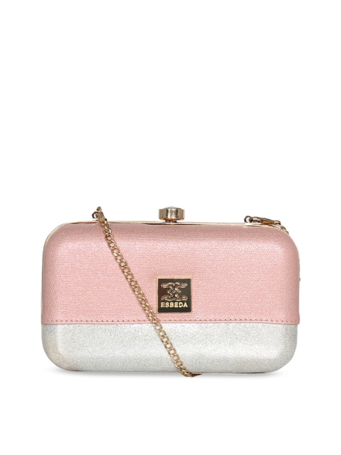 

ESBEDA Pink & White Colourblocked Clutch