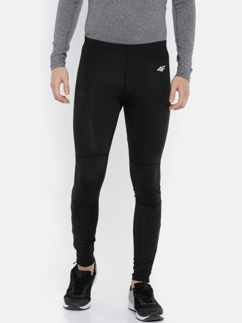 

4F Men Black Printed Ankle-Length Tights