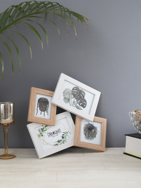 

OddCroft White & Brown Table Photo Frame