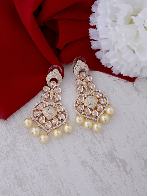 

Tistabene Gold-Plated Contemporary Enamelled Drop Earrings
