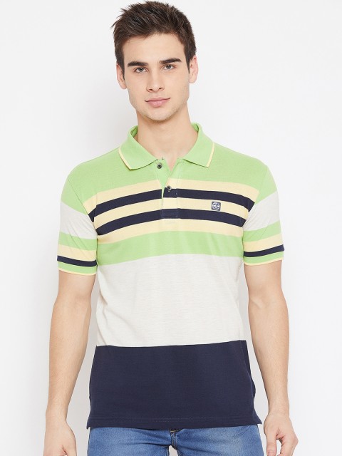 

Duke Men Multicoloured Striped Polo Collar T-shirt, Multi
