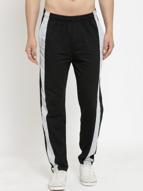 

JAINISH Men Grey & Black Colourblocked Joggers