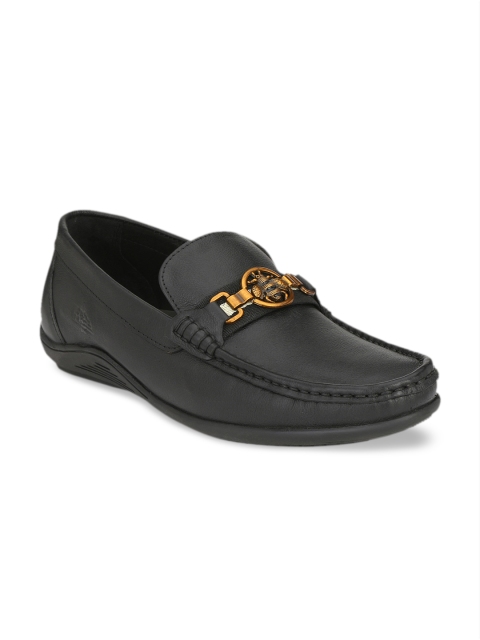 

Hitz Men Black Genuine Leather Loafers