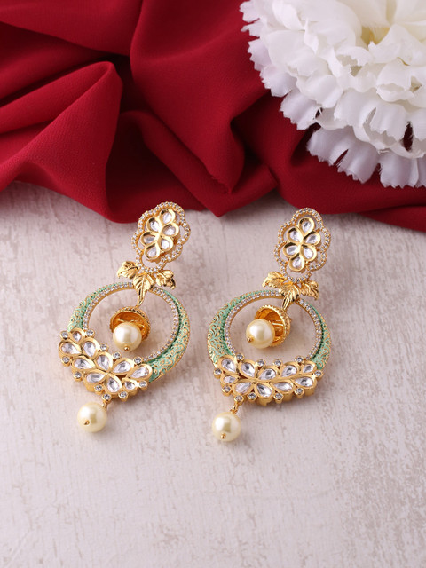 

Tistabene Gold-Plated Contemporary Drop Earrings