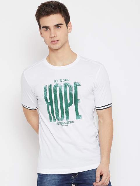 

Duke Men White Printed Round Neck T-shirt