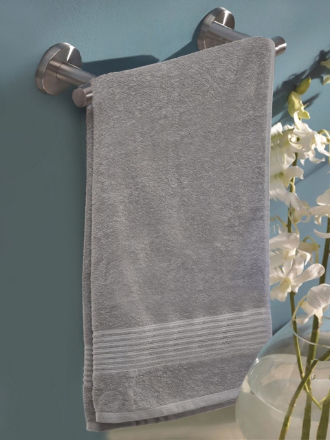 Turkish Bath Grey Premium Cotton Solid Bath Towel