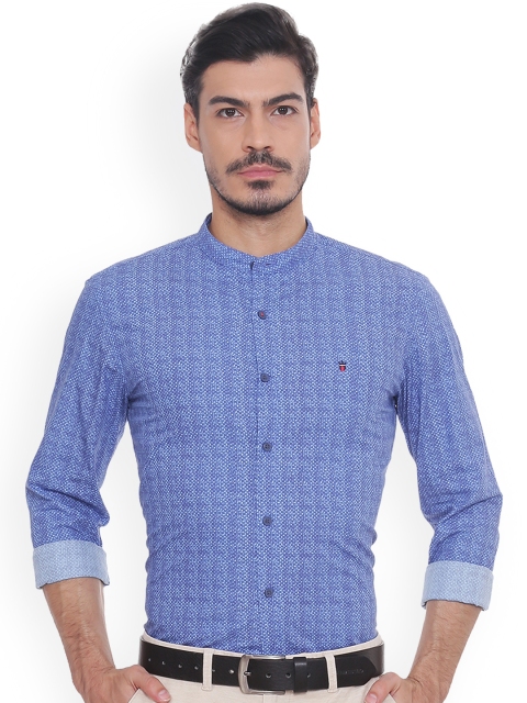 

Louis Philippe Men Blue Slim Fit Self Design Casual Shirt