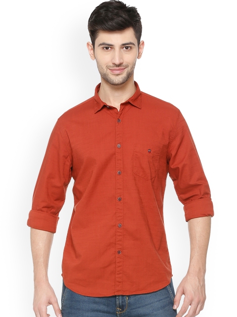 

Louis Philippe Men Red Slim Fit Self Design Casual Shirt