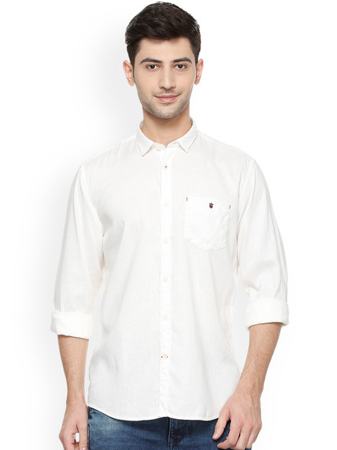 

Louis Philippe Men White Slim Fit Solid Casual Shirt