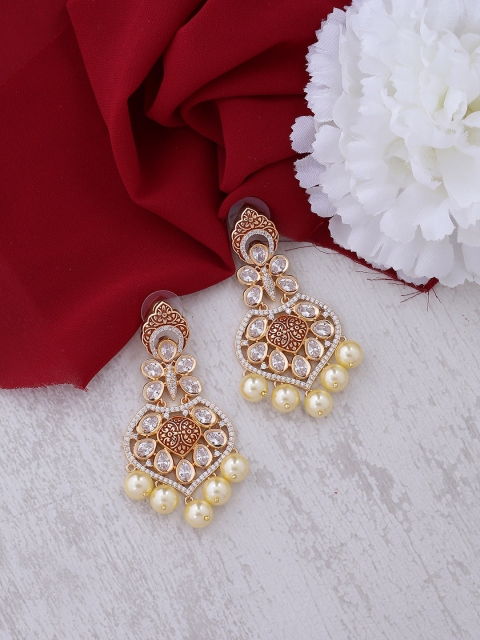 

Tistabene Gold-Plated Contemporary Enamelled Drop Earrings