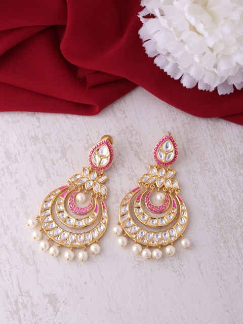 

Tistabene Gold-Plated & Pink Contemporary Chandbalis