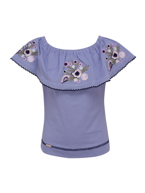 

CUTECUMBER Girls Blue Printed Top