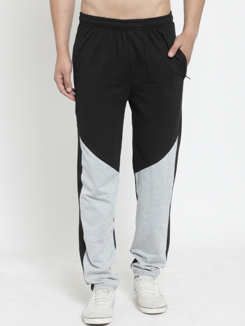 

JAINISH Men Grey & Black Colourblocked Joggers
