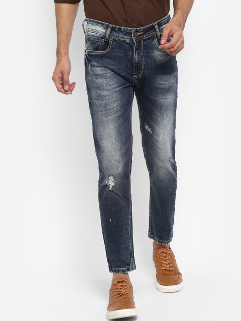 

Mufti Men Blue Slim Fit Mid-Rise Low Distress Stretchable Jeans