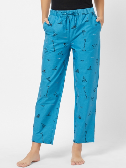 

Soie Women Blue Printed Pyjamas NT-121PJ-12-PJ-12