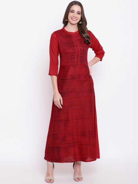

Sheryl Women Red Printed A-Line Dress