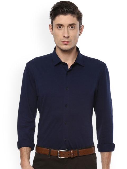 

Louis Philippe Men Navy Blue Slim Fit Solid Casual Shirt