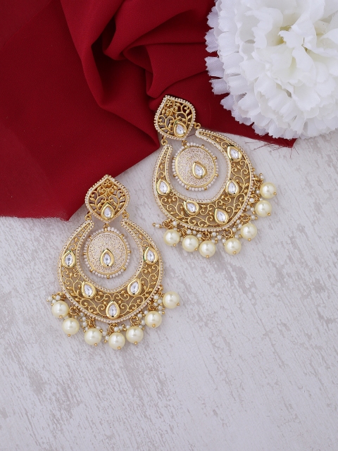 

Tistabene Gold-Plated & Off-White Contemporary Chandbalis