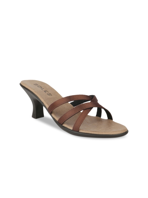 

SOLES Women Brown Solid Heels