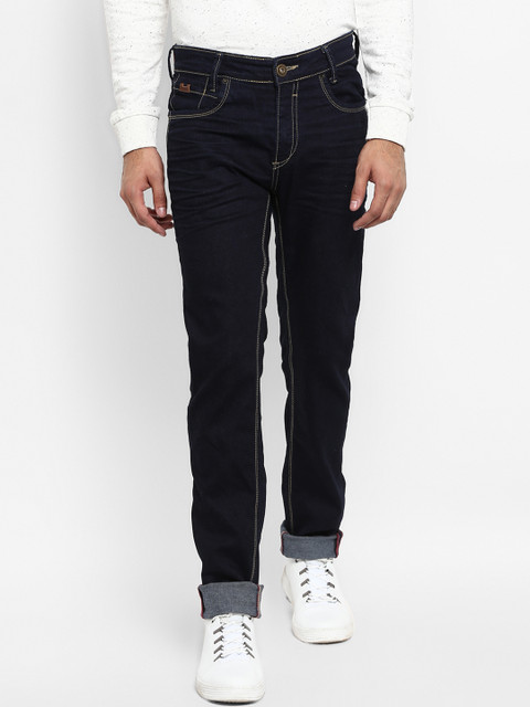 

Mufti Men Navy Blue Regular Fit Mid-Rise Clean Look Stretchable Jeans