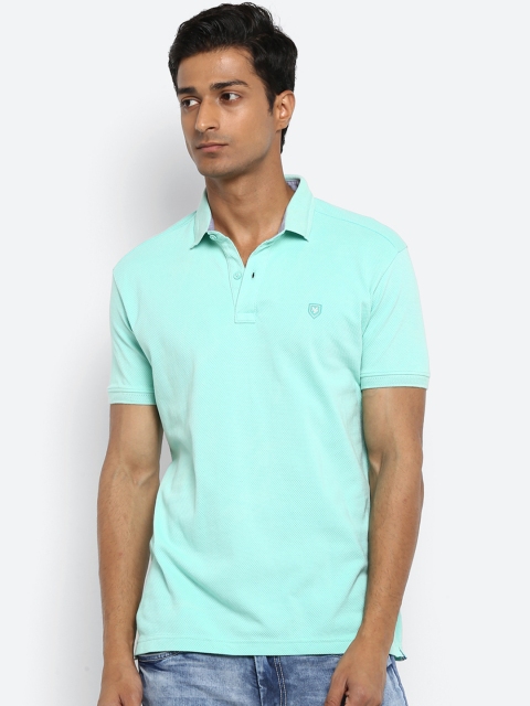 

Mufti Men Green Solid Polo Collar Pure Cotton T-shirt