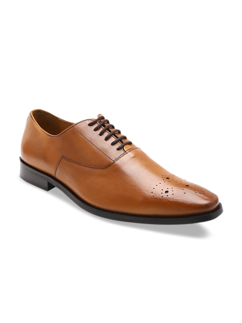 

HATS OFF ACCESSORIES Men Tan Brown Leather Formal Oxfords