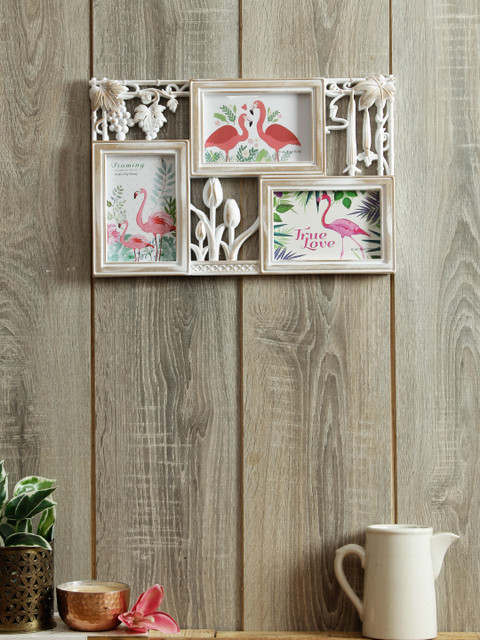 

House Of Accessories White Textured Wall Photo Frames
