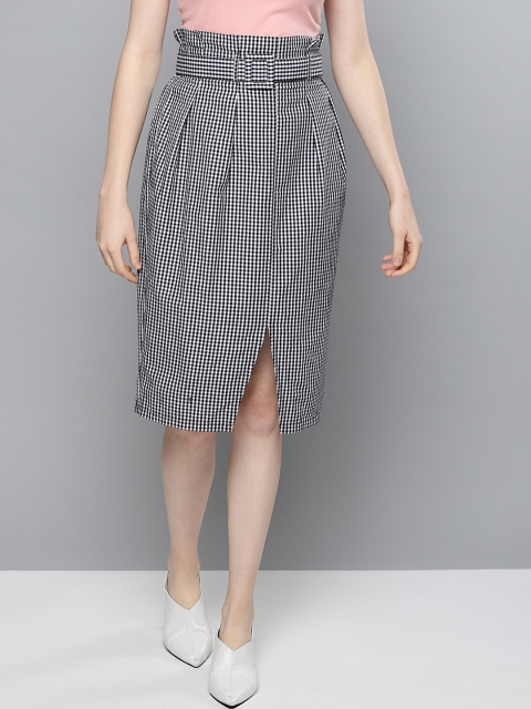 

Besiva Black & White Pure Cotton Pencil Skirt