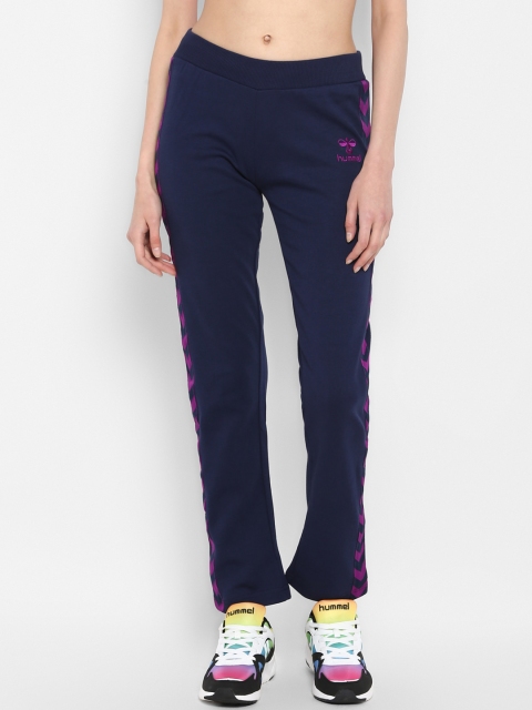 hummel Women Blue Solid Track Pant