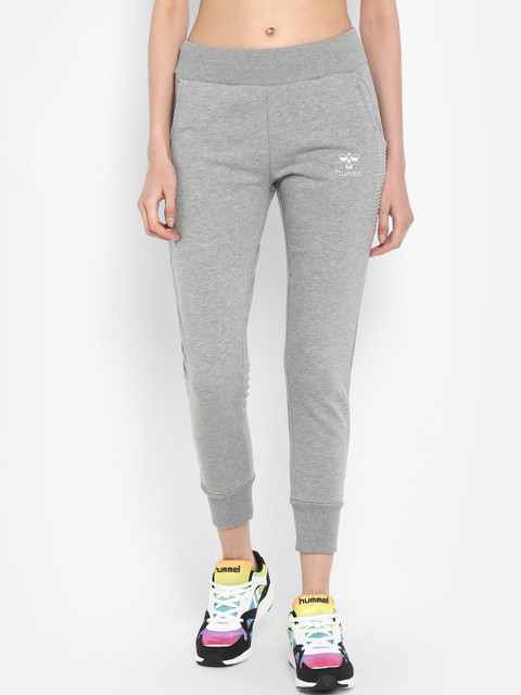 

Hummel Women Grey Melange Solid Slim-Fit Joggers