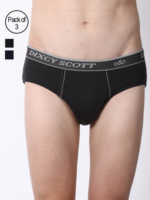 

DIXCY SCOTT Men Pack Of 3 Solid Briefs K1-PR64286, Navy blue