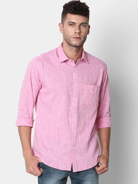 

CAVALLO by Linen Club Men Pink Regular Fit Solid Casual Shirt