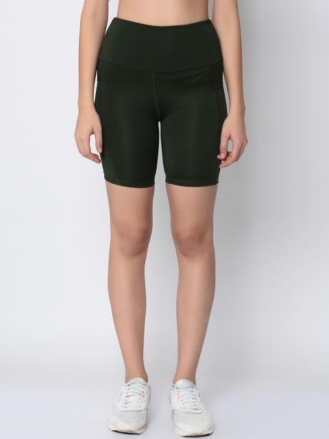 

Da Intimo Women Green Solid Skinny Fit Regular Shorts