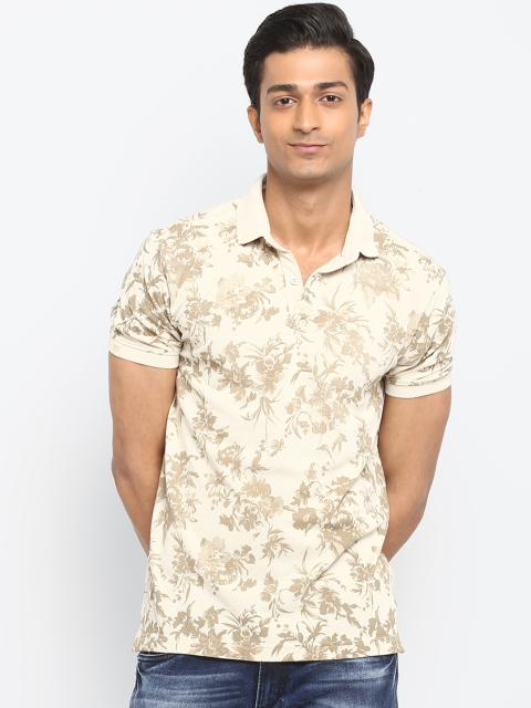 

Mufti Men Beige Printed Polo Collar Slim Fit T-shirt