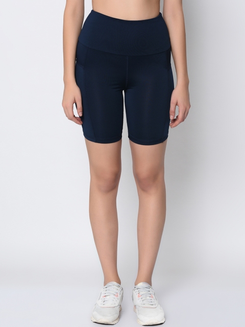 

Da Intimo Women Navy Blue Solid Skinny Fit Sports Shorts