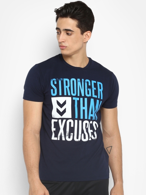 

hummel Men Blue Printed Round Neck T-shirt
