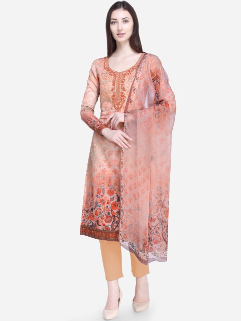 

Stylee LIFESTYLE Beige Unstitched Dress Material
