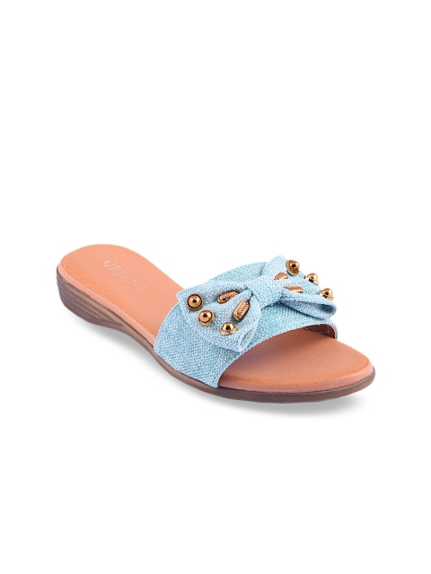 

URBANE Women Blue Solid Open Toe Flats