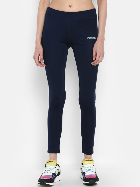 

Hummel Women Blue Solid Skinny-Fit Tights
