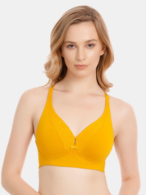 Zivame Yellow Solid Non-Wired Non Padded Bralette Bra ZI1777FASHBYELW