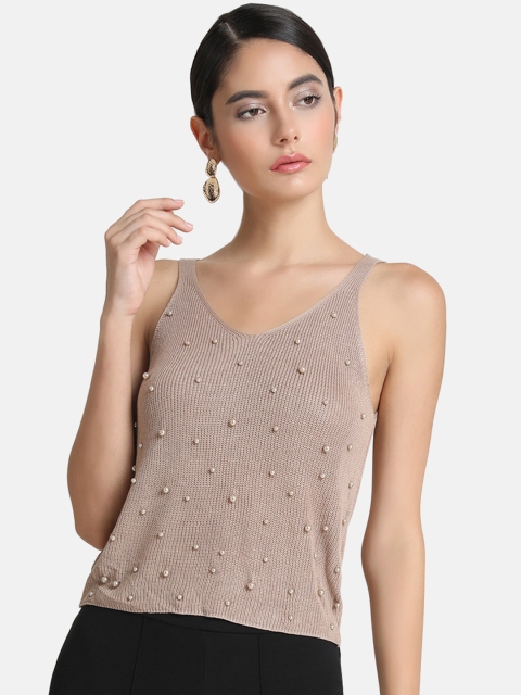 

Kazo Women Beige Embellished Top