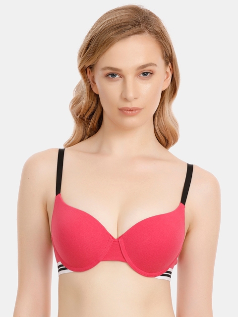 

Zivame Pink Solid Underwired Lightly Padded Push-Up Bra ZI1730FASHAPINK