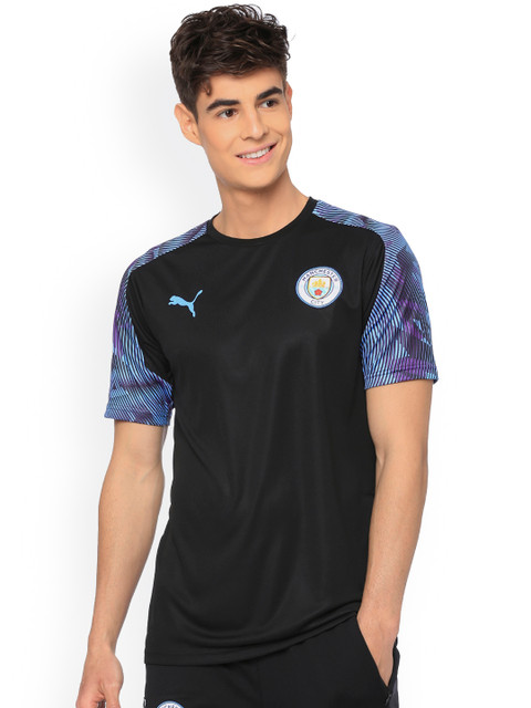 

Puma Men Black Printed Manchester City FC Round Neck Football T-shirt