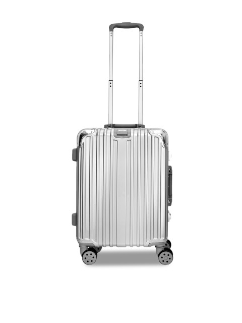 

Eske Silver-Toned Textured Crusader Hard-Sided Cabin Trolley Bag