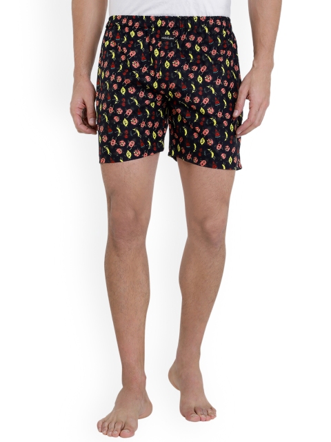 

Nick&Jess Men Navy Blue Printed Pure Cotton Boxers MNSBXR010CD
