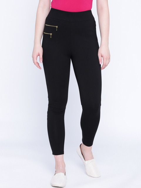 

Newport Women Black Solid Skinny-Fit Treggings