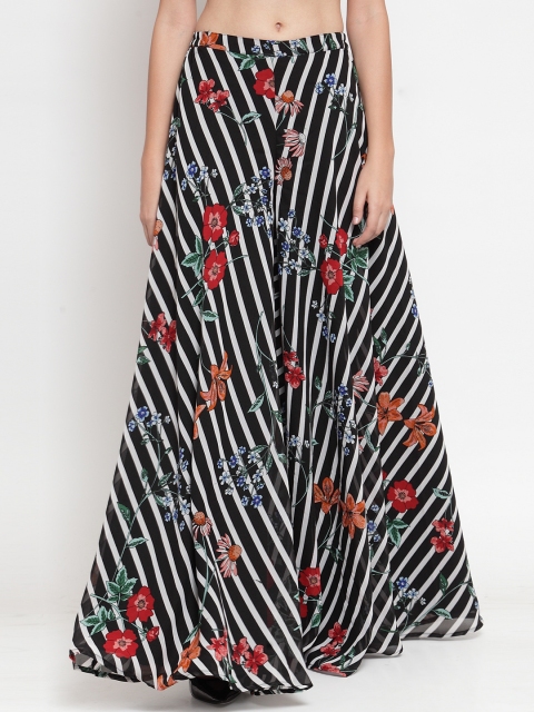 

Just Wow Women Black & White Printed Wide Leg Palazzos