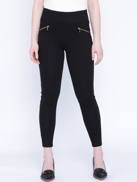 

Newport Women Black Solid Skinny-Fit Treggings