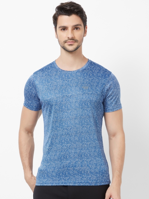 

NEXGEN CLUB Men Blue Self Design Round Neck T-shirt